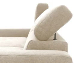 DOMO Eck-Schlafsofa »Malmö« mit Hocker, Longchair rechts, creme
