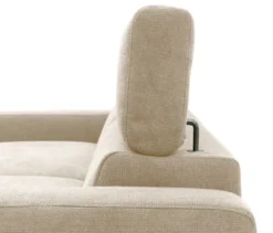 DOMO Eck-Schlafsofa »Malmö« mit Hocker, Longchair rechts, creme