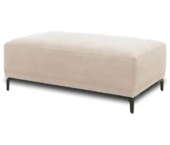 DOMO Eck-Schlafsofa »Malmö« mit Hocker, Longchair rechts, creme