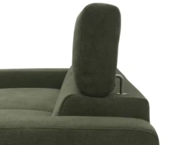 DOMO Eck-Schlafsofa »Malmö« mit Hocker, Longchair links, dunkelgrün