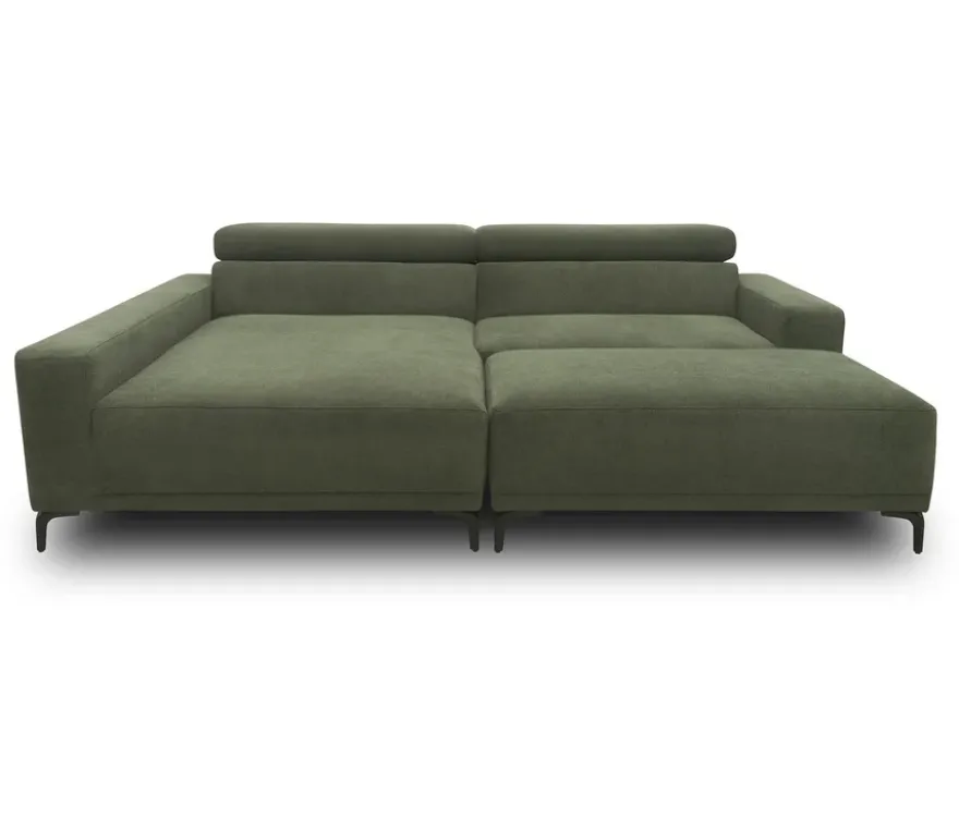 DOMO Eck-Schlafsofa »Malmö« mit Hocker, Longchair links, dunkelgrün