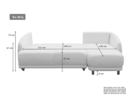 DOMO Eck-Schlafsofa »Visby«, Longchair rechts, creme