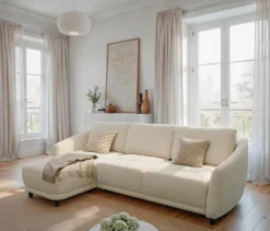 DOMO Eck-Schlafsofa »Visby«, Longchair links, creme