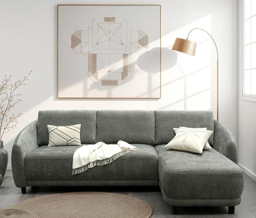 DOMO Eck-Schlafsofa »Visby«, Longchair rechts, grau