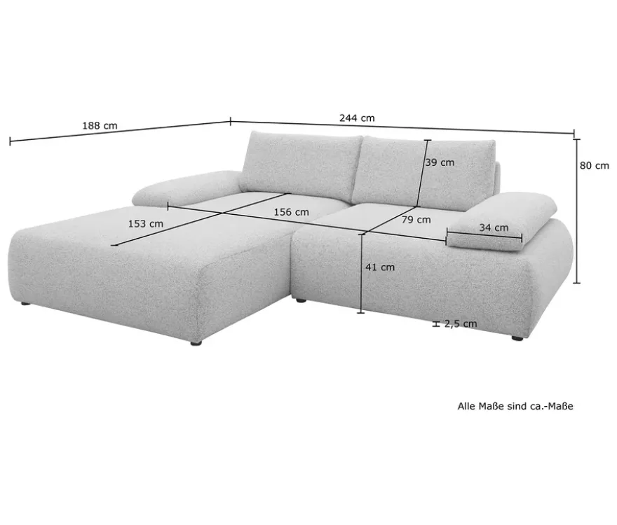 DOMO Ecksofa »Bela«, Longchair links