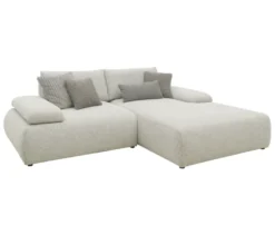 DOMO Ecksofa »Bela«, Longchair rechts, Armlehne mit Staufach