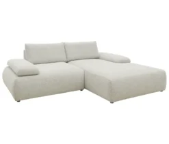 DOMO Ecksofa »Bela«, Longchair rechts, Armlehne mit Staufach
