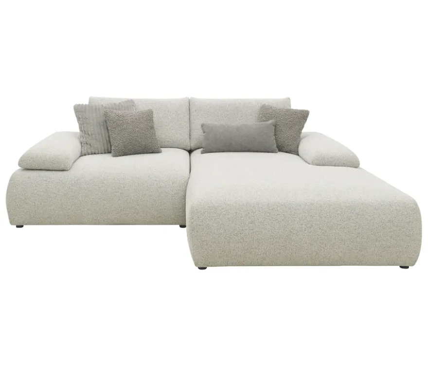 DOMO Ecksofa »Bela«, Longchair rechts, Armlehne mit Staufach