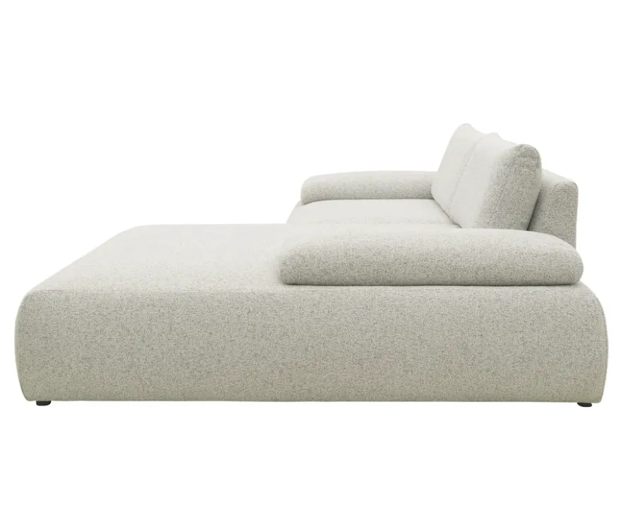 DOMO Ecksofa »Bela«, Longchair rechts, Armlehne mit Staufach