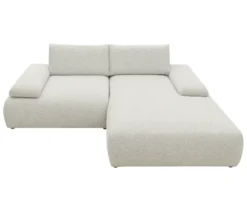 DOMO Ecksofa »Bela«, Longchair rechts, Armlehne mit Staufach