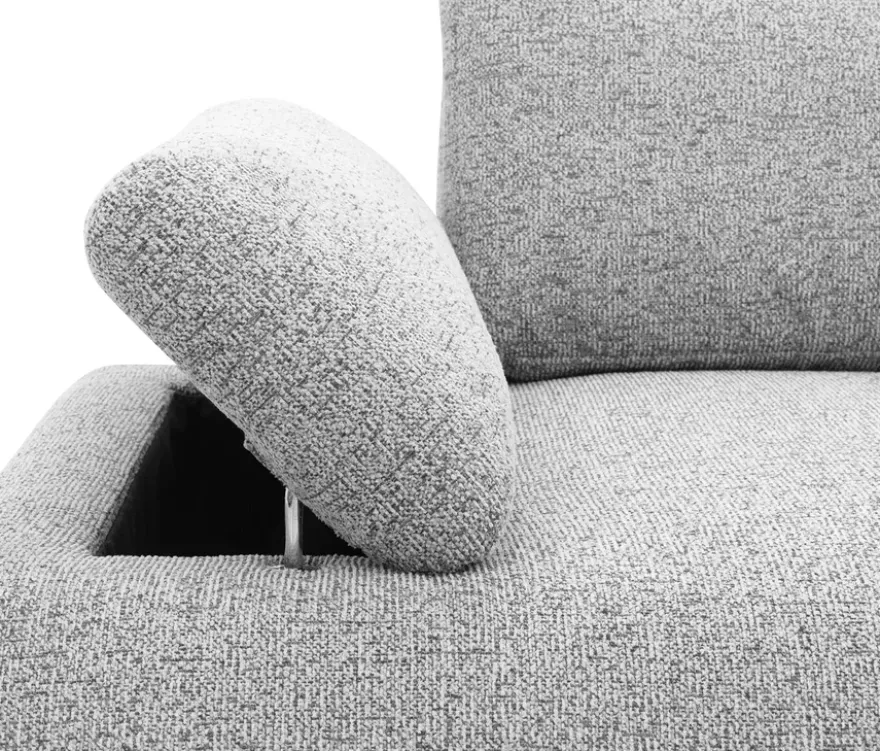 DOMO Ecksofa »Bela«, Longchair rechts, Armlehne mit Staufach