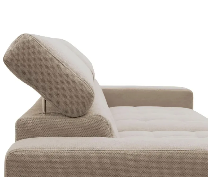 DOMO Ecksofa mit Hocker »Helsingborg«, sandfarben, links