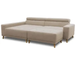 DOMO Ecksofa mit Hocker »Helsingborg«, sandfarben, links