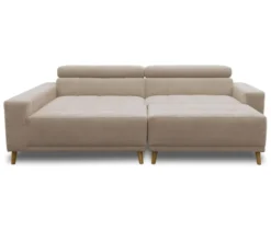 DOMO Ecksofa mit Hocker »Helsingborg«, sandfarben, links