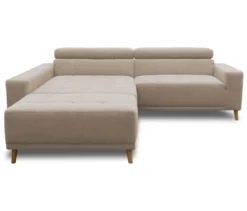 DOMO Ecksofa mit Hocker »Helsingborg«, sandfarben, links