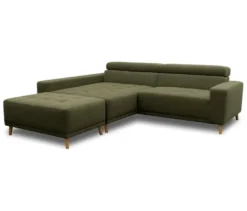 DOMO Ecksofa mit Hocker »Helsingborg«, grün, links