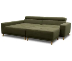 DOMO Ecksofa mit Hocker »Helsingborg«, grün, links