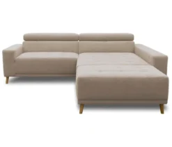 DOMO Ecksofa mit Hocker »Helsingborg«, sandfarben, rechts