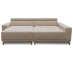 DOMO Ecksofa mit Hocker »Helsingborg«, sandfarben, rechts
