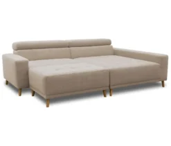 DOMO Ecksofa mit Hocker »Helsingborg«, sandfarben, rechts