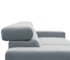 DOMO Ecksofa mit Hocker »Helsingborg«, blau, links