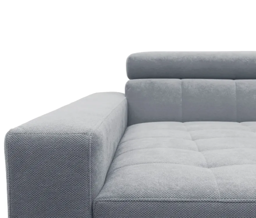 DOMO Ecksofa mit Hocker »Helsingborg«, blau, links