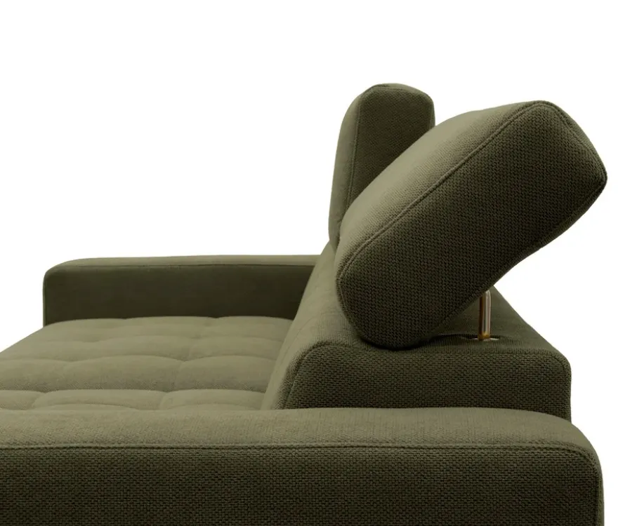 DOMO Ecksofa mit Hocker »Helsingborg«, grün, rechts