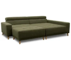 DOMO Ecksofa mit Hocker »Helsingborg«, grün, rechts