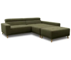 DOMO Ecksofa mit Hocker »Helsingborg«, grün, rechts