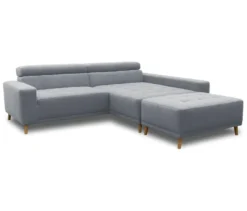 DOMO Ecksofa mit Hocker »Helsingborg«, blau, rechts