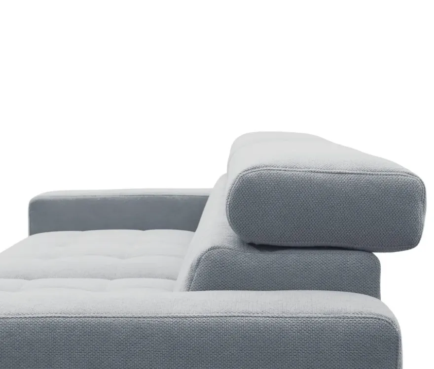 DOMO Ecksofa mit Hocker »Helsingborg«, blau, rechts