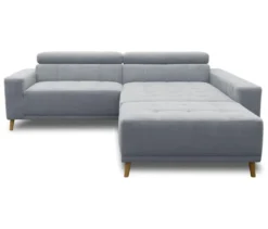 DOMO Ecksofa mit Hocker »Helsingborg«, blau, rechts