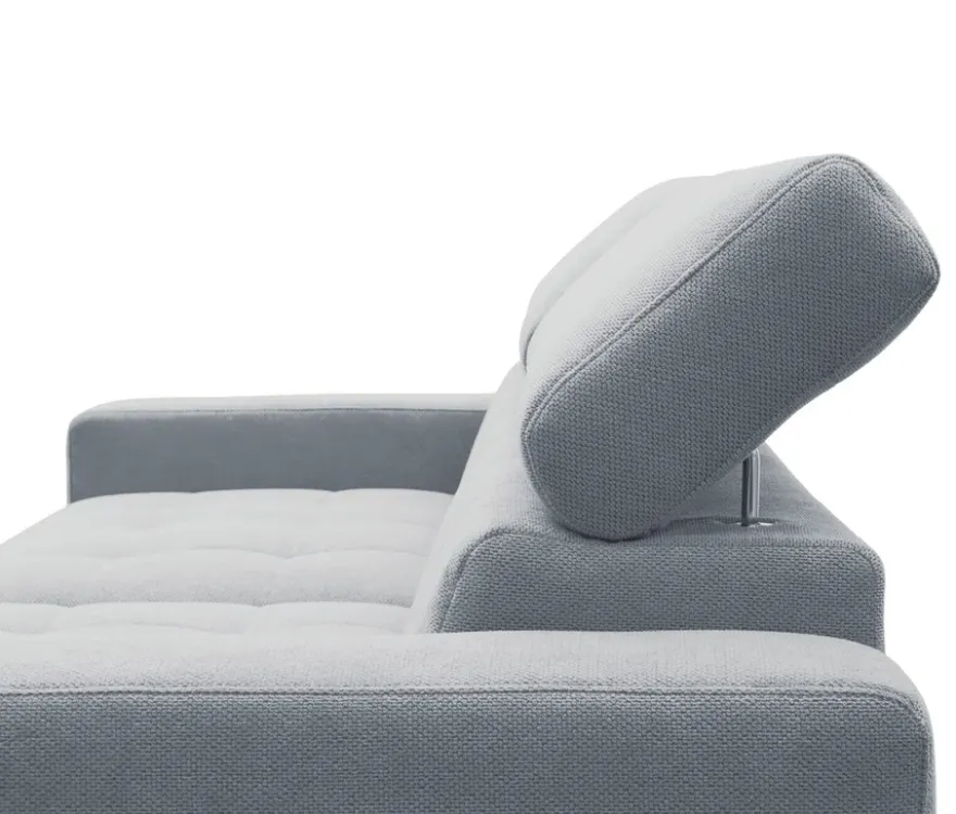 DOMO Ecksofa mit Hocker »Helsingborg«, blau, rechts