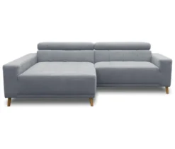 DOMO Ecksofa mit Longchair »Helsingborg«, blau, links