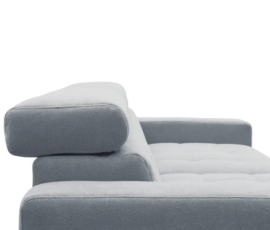 DOMO Ecksofa mit Longchair »Helsingborg«, blau, links