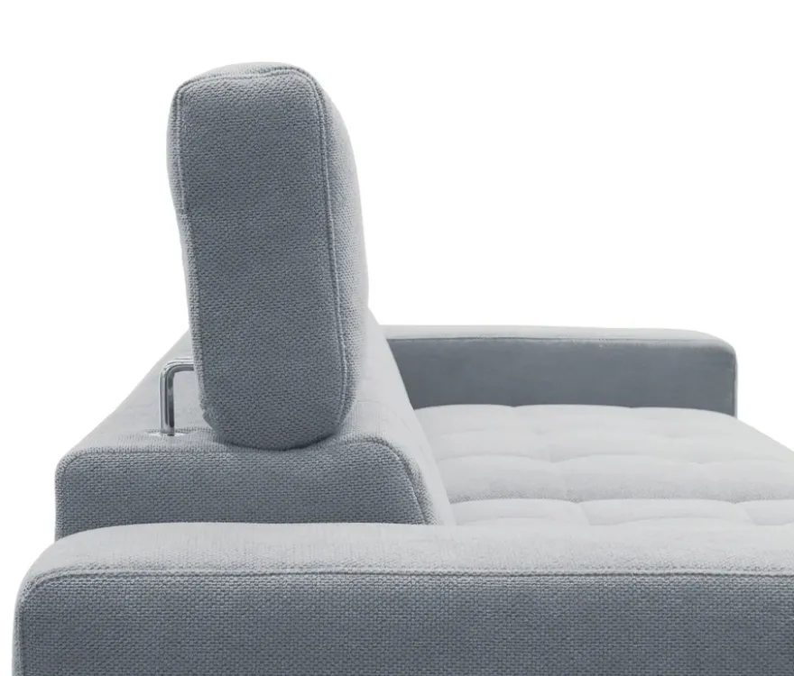 DOMO Ecksofa mit Longchair »Helsingborg«, blau, links