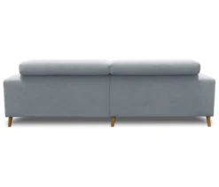 DOMO Ecksofa mit Longchair »Helsingborg«, blau, links