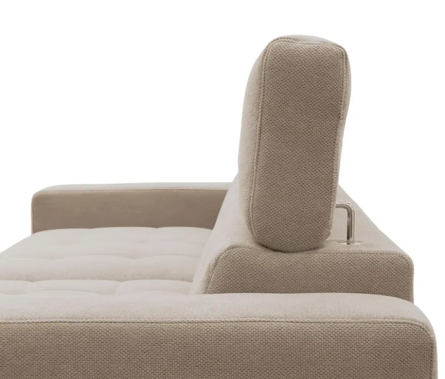 DOMO Ecksofa mit Longchair »Helsingborg«, sandfarben, rechts