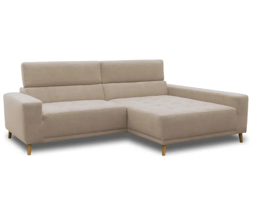 DOMO Ecksofa mit Longchair »Helsingborg«, sandfarben, rechts