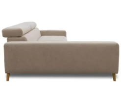 DOMO Ecksofa mit Longchair »Helsingborg«, sandfarben, links