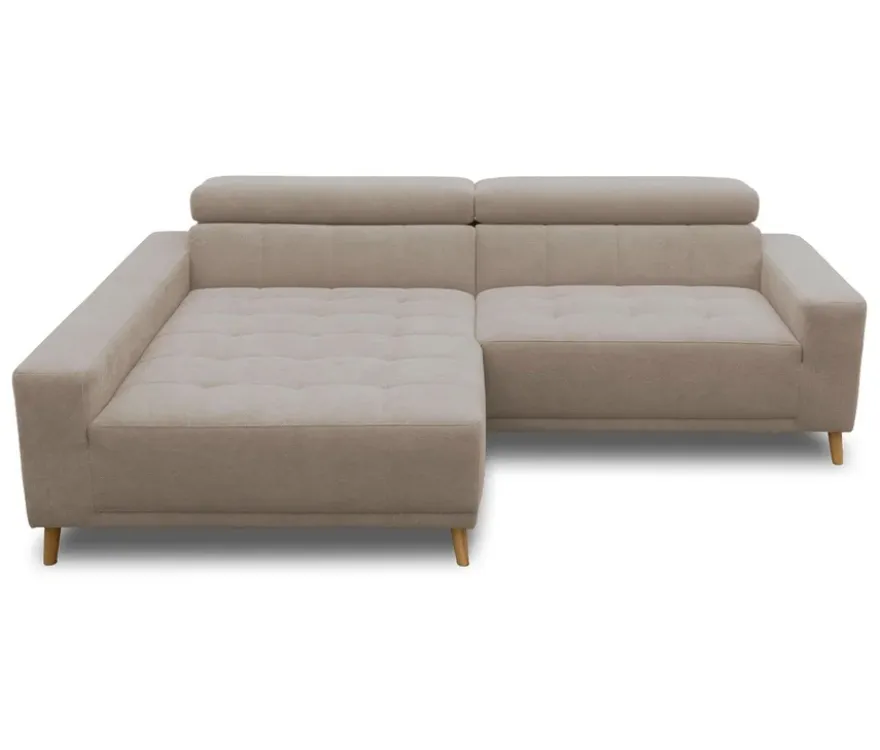 DOMO Ecksofa mit Longchair »Helsingborg«, sandfarben, links