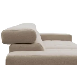 DOMO Ecksofa mit Longchair »Helsingborg«, sandfarben, links