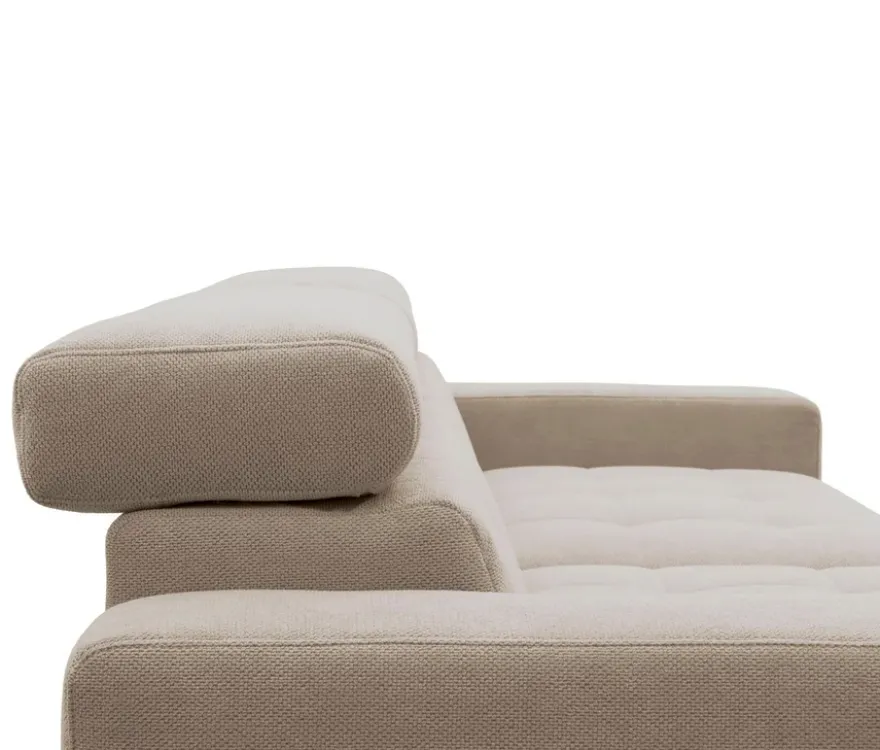 DOMO Ecksofa mit Longchair »Helsingborg«, sandfarben, links