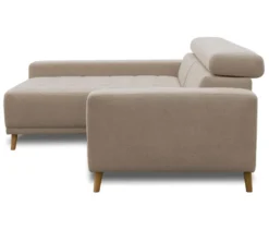 DOMO Ecksofa mit Longchair »Helsingborg«, sandfarben, links