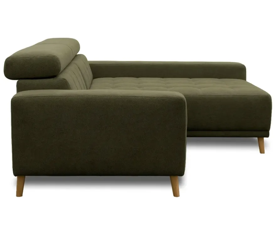 DOMO Ecksofa mit Longchair »Helsingborg«, grün, rechts