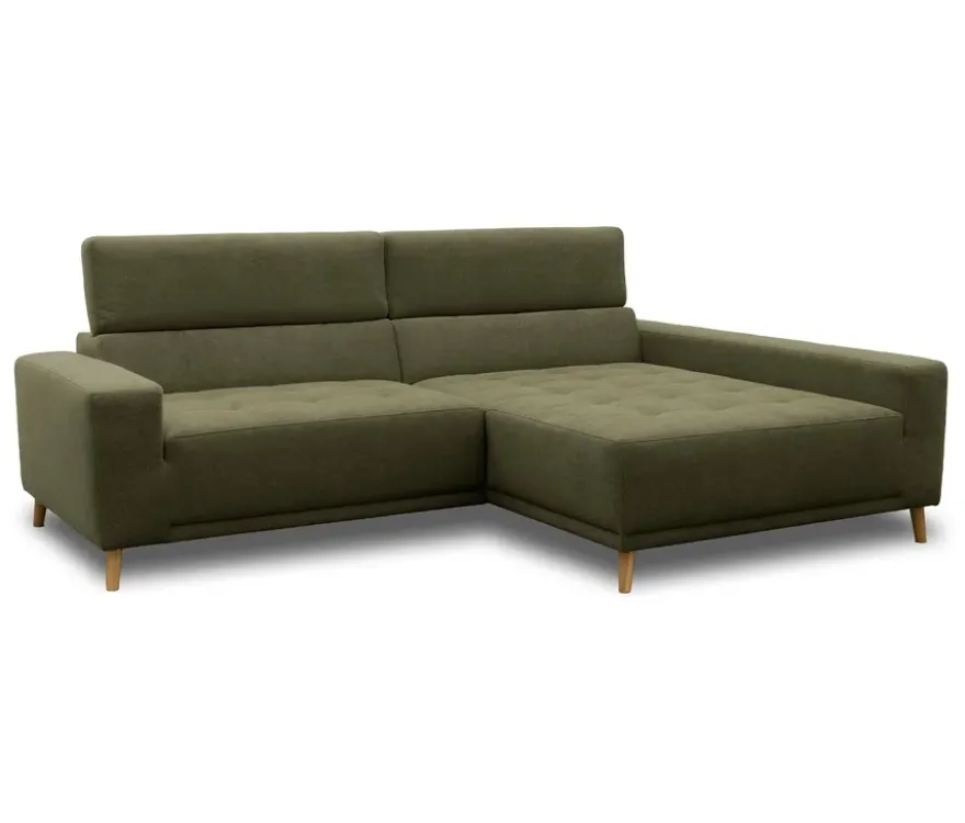 DOMO Ecksofa mit Longchair »Helsingborg«, grün, rechts