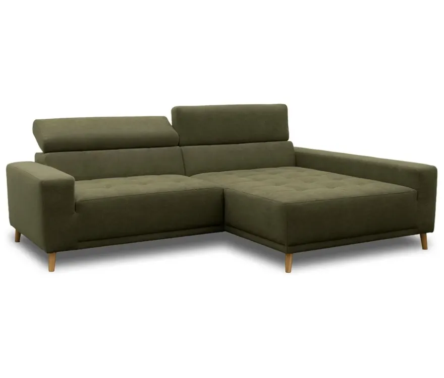 DOMO Ecksofa mit Longchair »Helsingborg«, grün, rechts