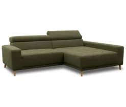DOMO Ecksofa mit Longchair »Helsingborg«, grün, rechts