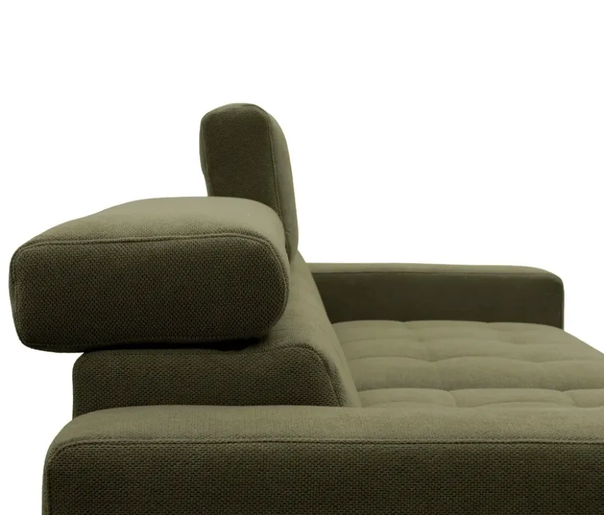DOMO Ecksofa mit Longchair »Helsingborg«, grün, links
