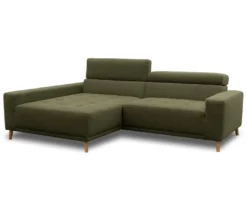 DOMO Ecksofa mit Longchair »Helsingborg«, grün, links